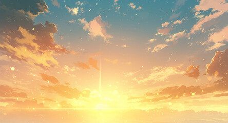 初日の出の背景イラスト