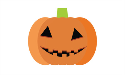 Bright fun jack o lantern icon with bold cut face in clean mono tone. Soft glow look in neat line form for use in art set and ad need for fall now at