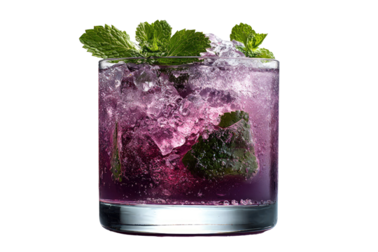 Purple cocktail with mint garnish (2)