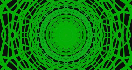 Dynamic tunnel video loop creating a mesmerizing green geometric pattern that offers endless visual stimulation - Powered by Adobe