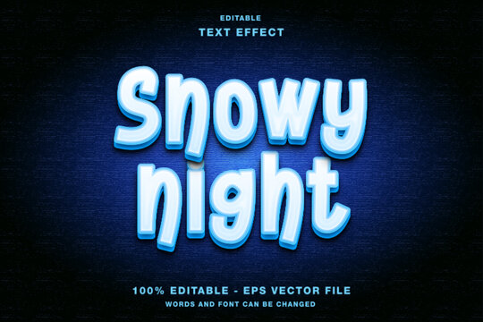 Snowy Night Editable Text Effect Template Style