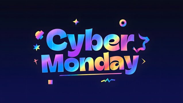 Cyber Monday Neon City Night Sale Poster