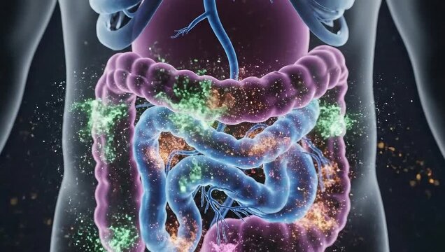 Stunning 3D Illustration of the Human Digestive System with Detailed Anatomy.