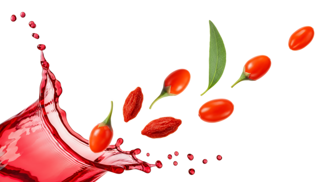 Goji Berry Splash A Vibrant Display of Health and Freshness