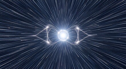 Obraz premium Abstract background with light trails emanating from a central glowing sphere