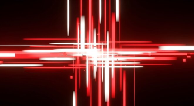 Abstract Neon Light Trails Forming a Cross on a Dark Background for Digital Design - Powered by Adobe