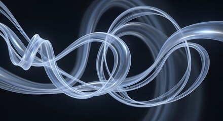 Abstract translucent ribbon flow, creating a sense of movement and fluidity