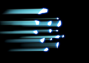 Glowing Blue Fragments Speed Effect Abstract