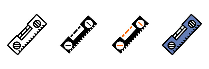 BUILDER'S TOOLS Icon Set Multiple Style Collection. Building Spoon, Hand Drill, Ruler Angle, Cutting Grinder, Bubble level tool, Hammer, Roskam Rask,