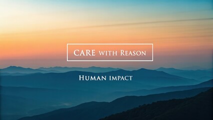 Tranquil Mountain Landscape at Dusk with Gentle Hues of Blue and Orange Under a Clear Sky Emphasizing Environmental Awareness