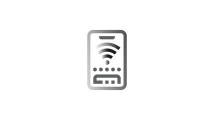 Print Mobile Connectivity Ticket Payment Icon Grayscale Gradient Vector illustration