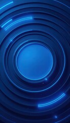 Obraz premium Abstract blue circular pattern, simple geometric lines, futuristic tech design , header, geometric, illustration