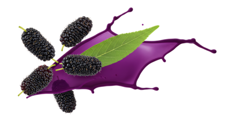 Fresh mulberries bursting with flavor, a healthy and delicious fruit for your diet