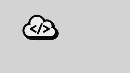 Print Cloud Coding Symbol for Web Development and Software Tools Vector illustration