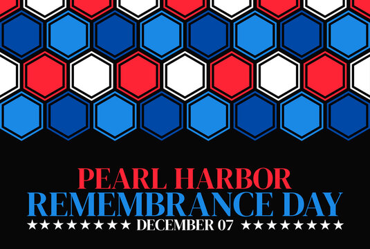 Pearl harbor remembrance day in december 7 patriotic memorial hexagon pattern