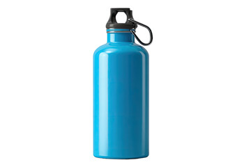 Blue metal water bottle, simple design