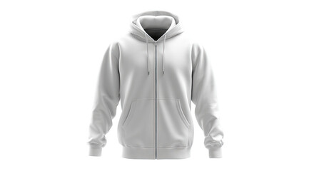 Blank white zip-up hoodie