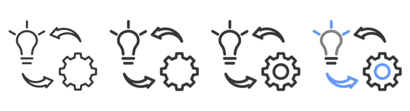 The Ultimate implementation Styles with Variations Line of icon set vector illustration
