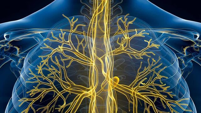 Central Nervous System Spinal Cord Nerves Human Body Medical Visualization