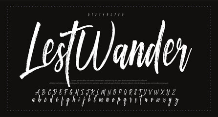 Signature Font Uppercase Lowercase And Number. Script Font Calligraphy Logotype elegant Font Type Font lettering handwritten. vector illustration