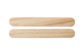 Two light-colored popsicle sticks on a black background