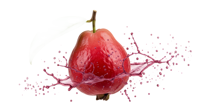 Rose Apple Burst Capturing the Vibrant Splash and Refreshing Essence of a Tropical Fruit