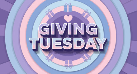 Concentric Gift Orb Poster. Giving Tuesday Flat Vector
