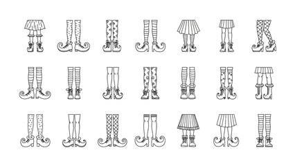 Collection of Decorative Festive Footwear A Whimsical Array of Seasonal Socks and Shoes