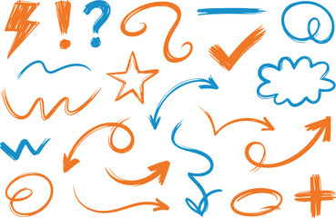 Doodle sketch arrows and symbols