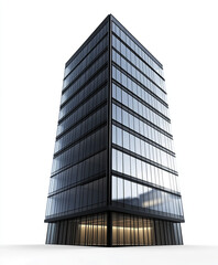 Fototapeta premium Sleek modern office tower with reflective glass facade