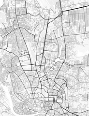 Fototapeta premium Dhaka City Map. Minimalist black and white line art poster for printing, wallpaper, wall art, and map resources for home and office decor