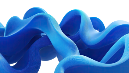 Flowing, layered blue waves on black backdrop