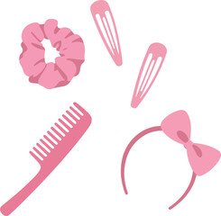 set of pink hair rollers