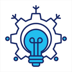 Problem solving icon vector illustration in blue duo-tone style
