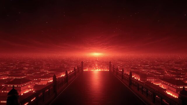 Chang'an in its heyday shrouded in a crimson sunset