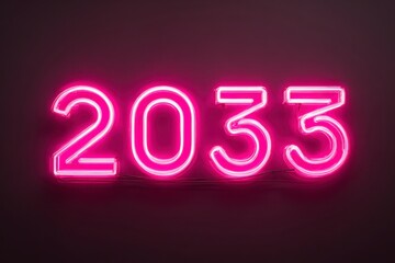 Vibrant Neon Pink Light Display of Year 2033 in Modern Design