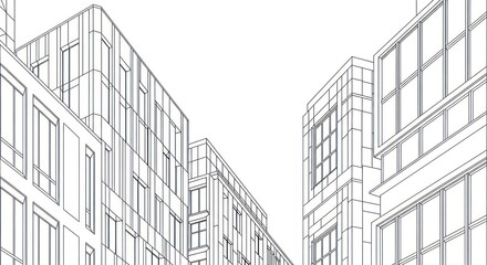 modern architecture background in black in white color