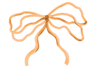 Light Green Multi-Loop Ribbon Bow Illustration for Festive Decoration