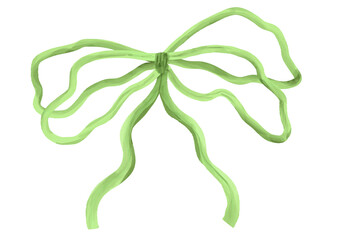 Pastel Orange Multi-Loop Ribbon Bow Illustration Hand-Drawn Style