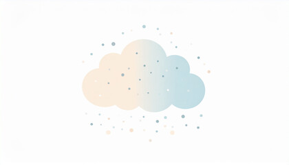 Pastel Spray Dots Cloud Outline for Mindfulness Vector Art