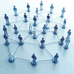 professional social network concept connected human figures representing business relationships and networking   high resolution   for isolate image