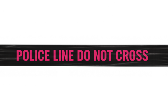 Police line do not cross warning tape acting as a barrier for security and investigation purposes, creating a restricted area
