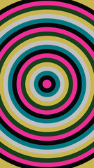 Hypnotic Multi Colored Concentric Circles Design Creates a Visually Striking and Eye Catching Pattern with Depth and Movement