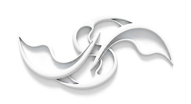 Elegant abstract modern sculpture, clean curves design for professional brand identity