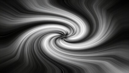 Black and White Abstract Swirl. Vortex Motion Background