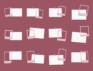 Polaroid Frames and Notepaper Set for Scrapbooking and Journaling