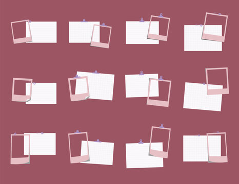 Polaroid Frames and Notepaper Set for Scrapbooking and Journaling