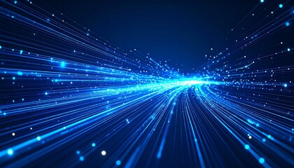 Digital Flow: An abstract rendering of data streaming, showcasing luminous lines of light moving swiftly, suggesting the speed and interconnectedness of information in the digital world.