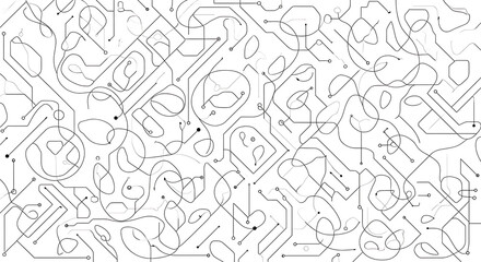 Abstract network of flowing lines and nodes creating a modern, dynamic digital connection pattern.