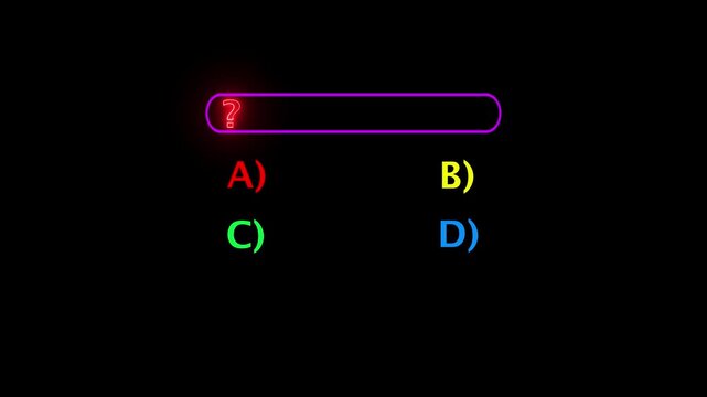 MCQ option select animation for quiz uI clean motion graphic 4K UHD with text mack your choice.
